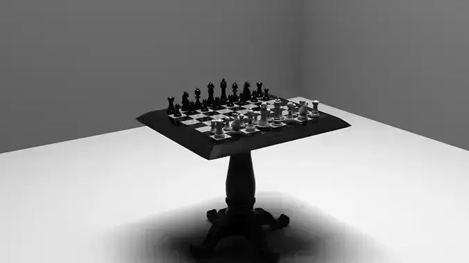 Obsidian Chess Set  Highly Detailed 3D Model 3D model