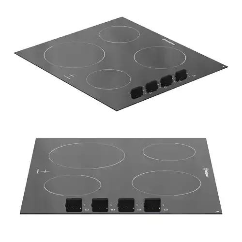 60cm 4 zone ceramic cooktop WHC642BC 3D model