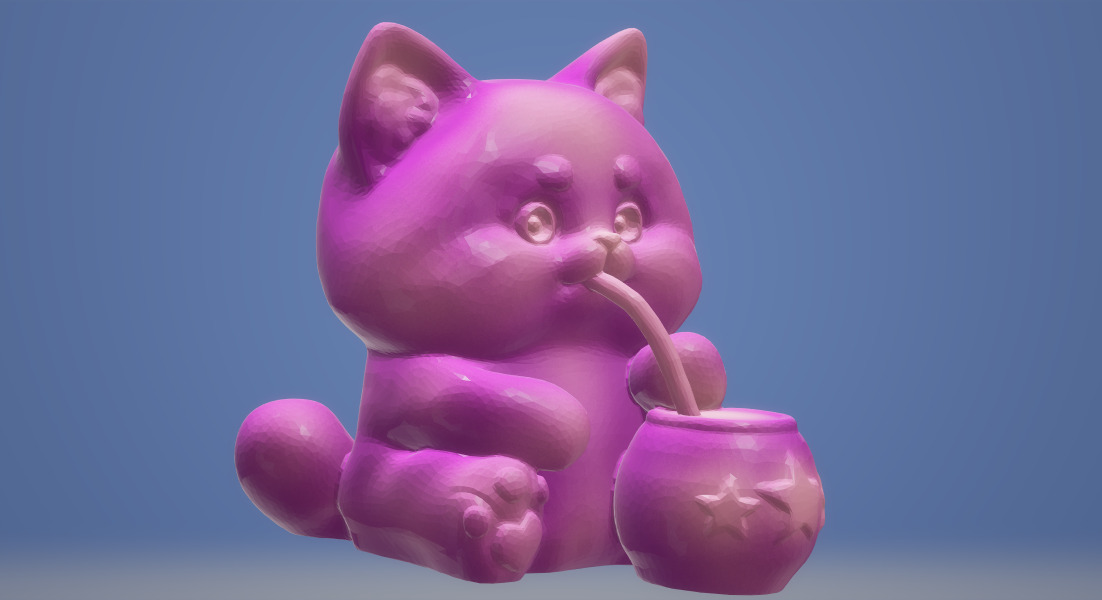 gatito con mate Argentino 3D print model_6