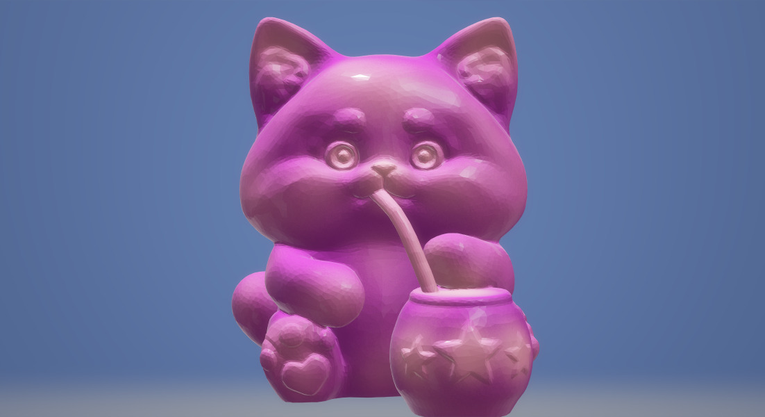 gatito con mate Argentino 3D print model_5