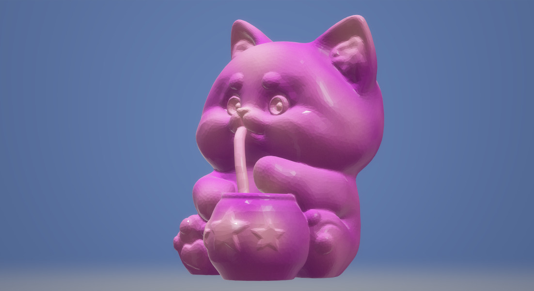 gatito con mate Argentino 3D print model_9