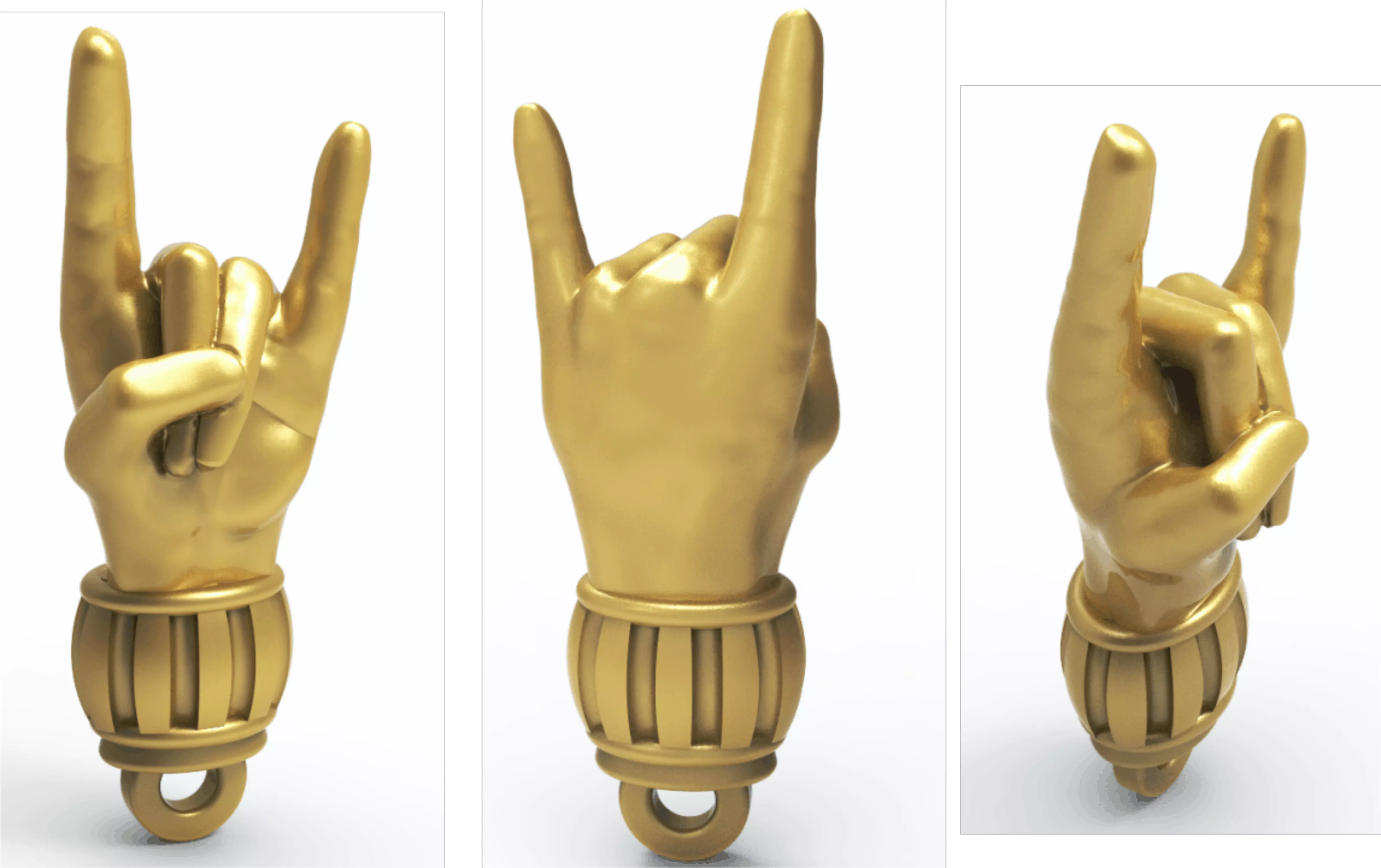 Heavi metal hand pendant 3D print model