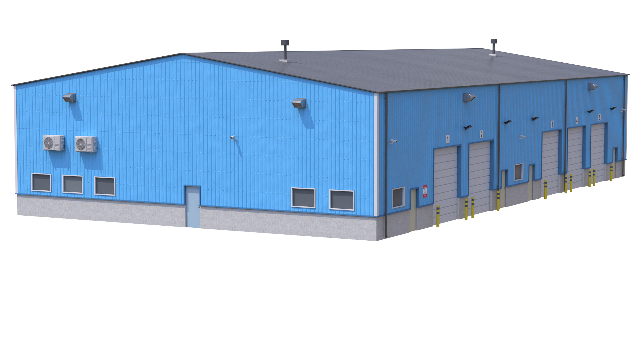 Industrial Building 4 Low-poly 3D model_7