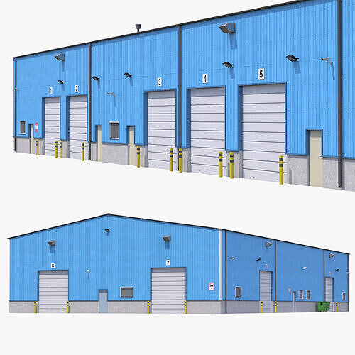 Industrial Building 4 Low-poly 3D model