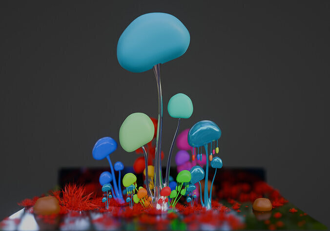Plante extraterrestre Low-poly 3D model