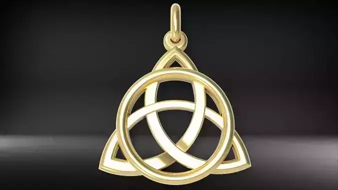 Triangular Irish Trinity Celtic Knot Pendant Necklace 3D print model
