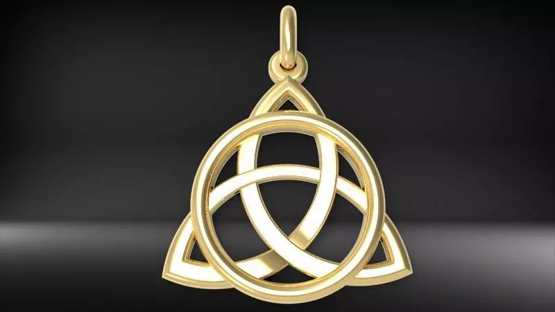Triangular Irish Trinity Celtic Knot Pendant Necklace 3D print model_0