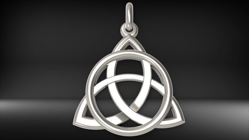Triangular Irish Trinity Celtic Knot Pendant Necklace 3D print model_2