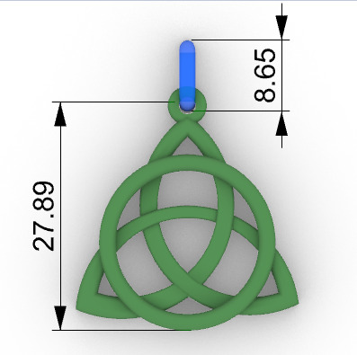 Triangular Irish Trinity Celtic Knot Pendant Necklace 3D print model_11