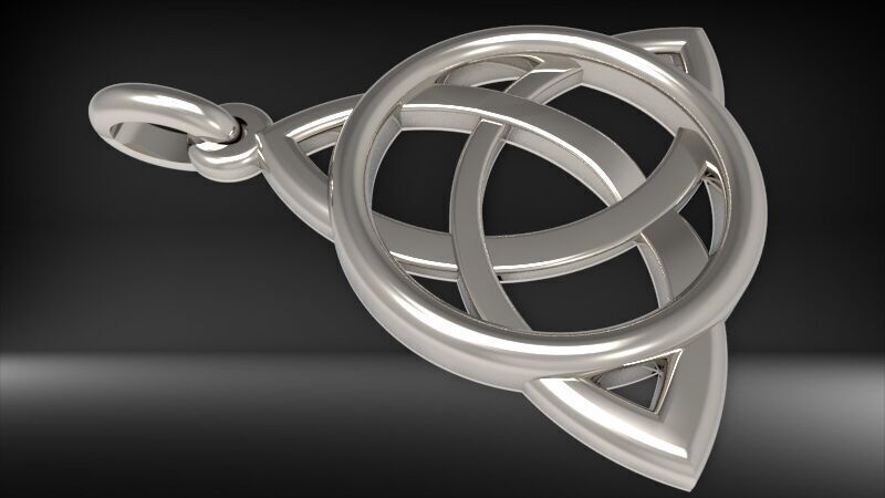 Triangular Irish Trinity Celtic Knot Pendant Necklace 3D print model_8