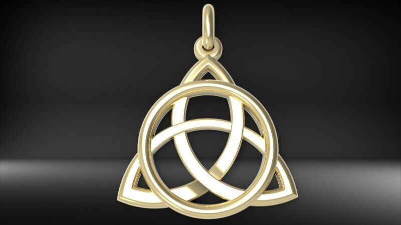 Triangular Irish Trinity Celtic Knot Pendant Necklace 3D print model_7