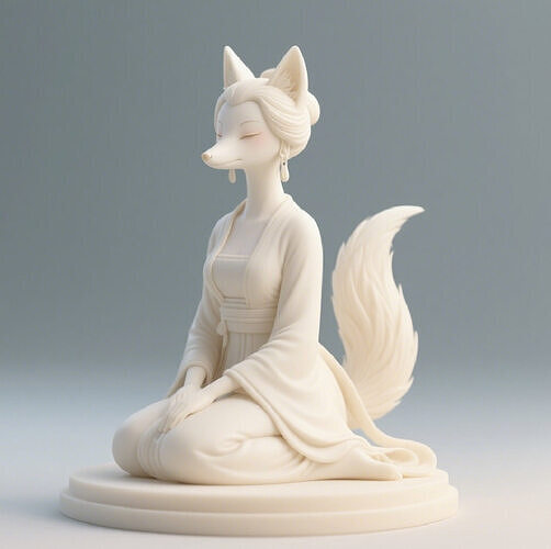 735 Fox Spirit Woman in Pu Song Ling Style  witch magic 3D print model