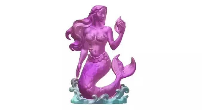 Young mermaid 3D print model