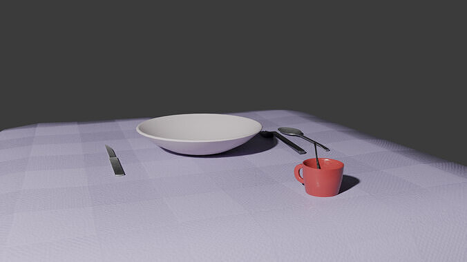  Cutlery Set  Low Poly PBR Utensils GLB  Blender Low-poly 3D model