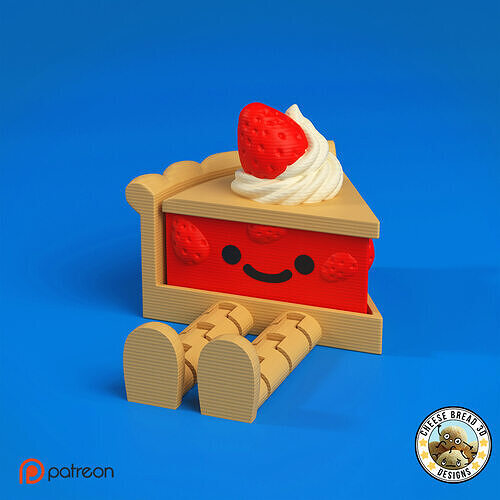 Fluffy Strawberry Pie Clicker - 3MF - No Support 3D print model