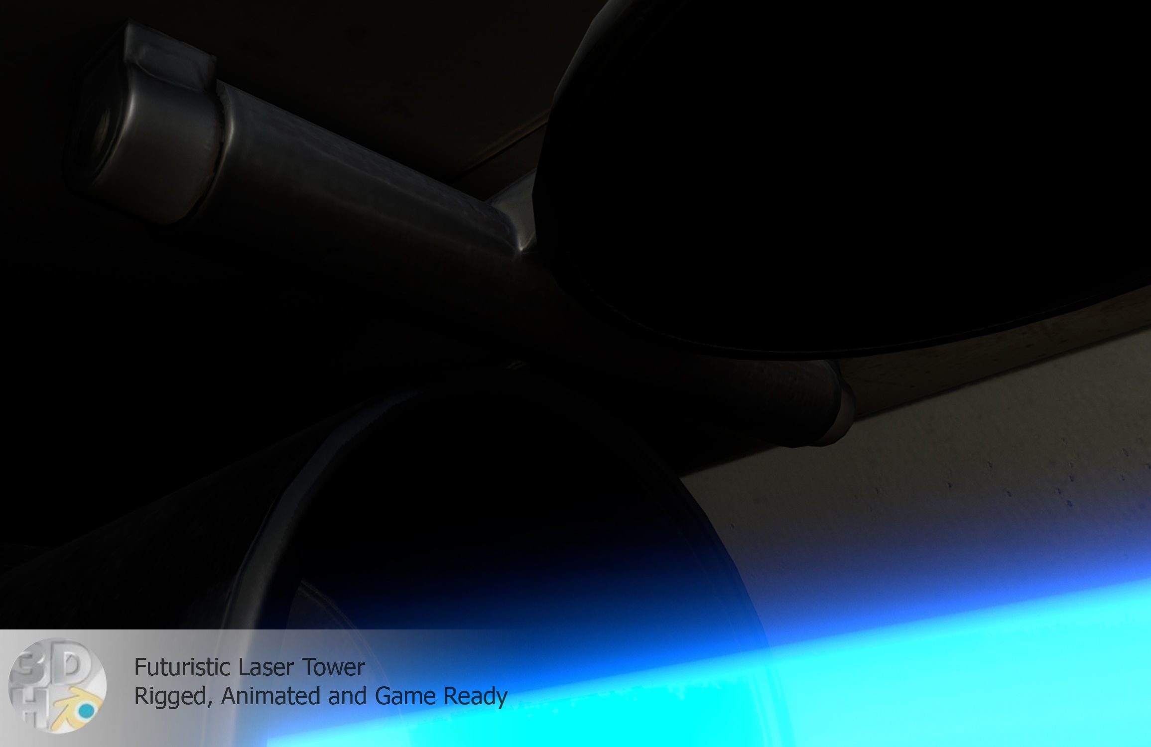 Futuristic Laser Gun Tower Low-poly 3D model_30