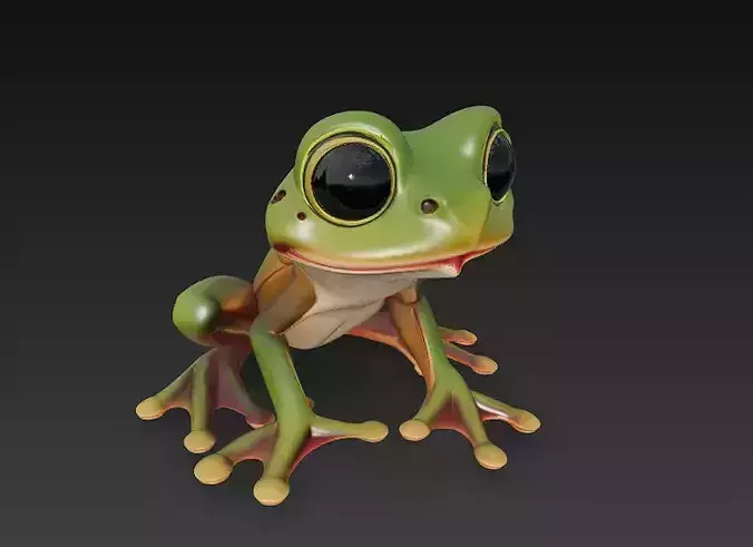 Frog Realistic 3D Model Basic - Low Poly Realistic 