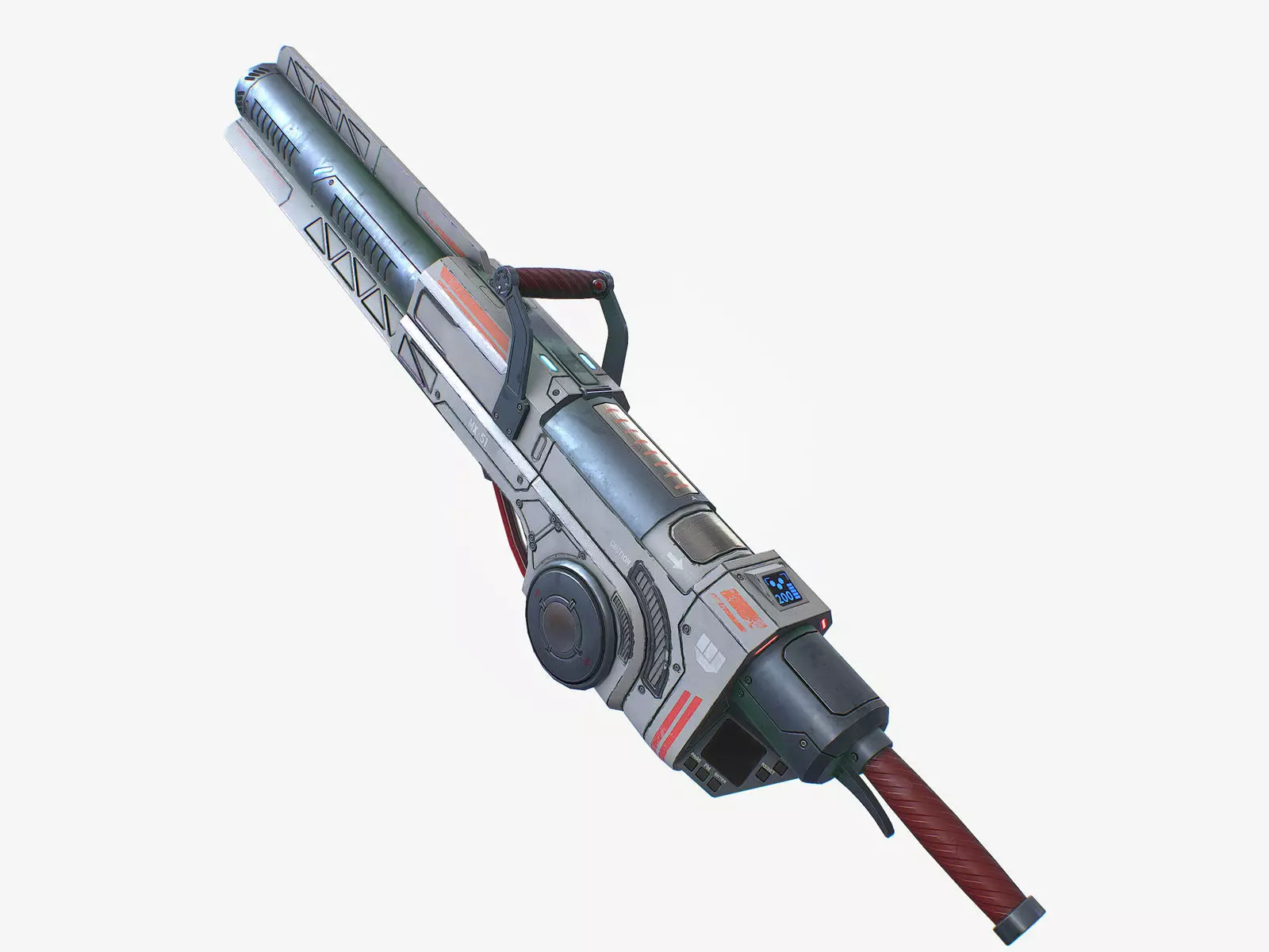 Heavy Laser Gun PBR Low-poly 3D model