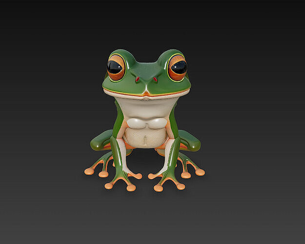 Frog Realistic 3D Model Basic - Low Poly Realistic Low-poly 3D model