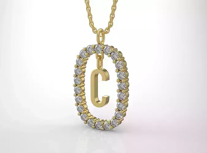 Pendant Letter C 3D print model