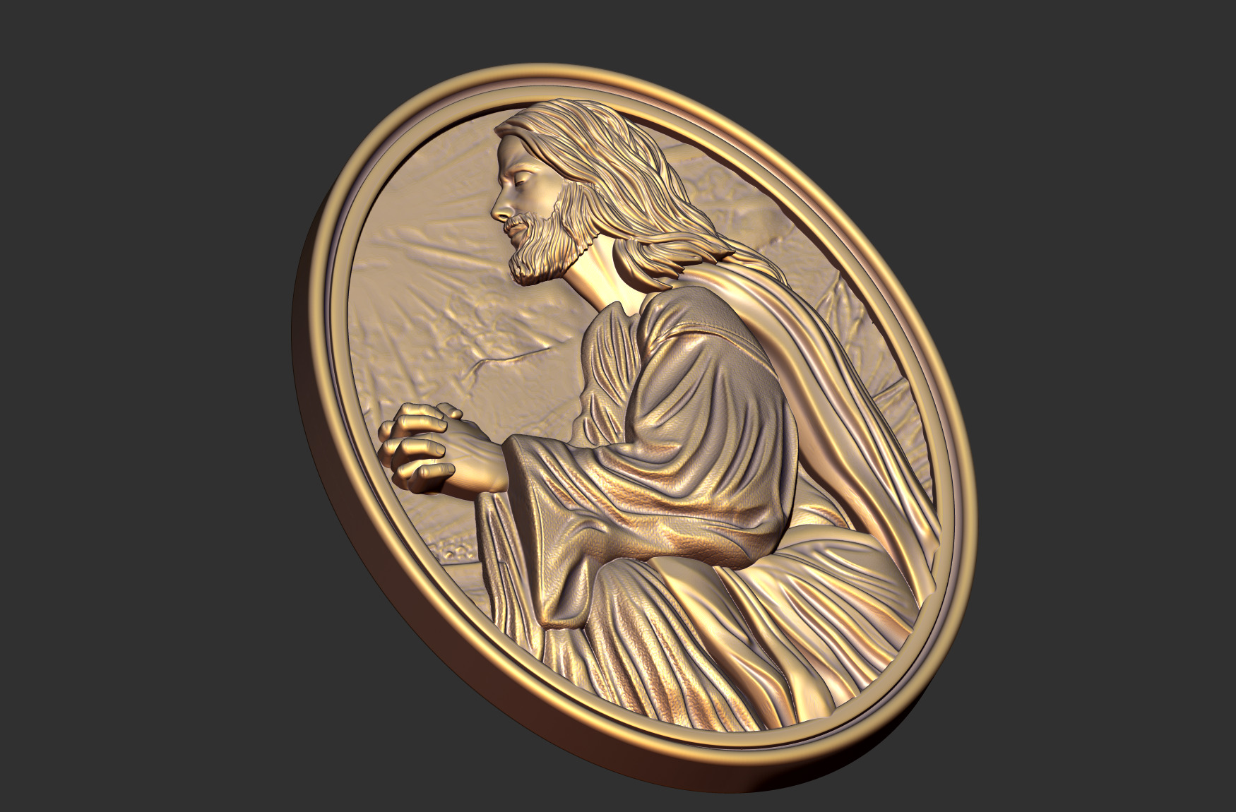 Jesus Praying in Gethsemane 3D print model_6