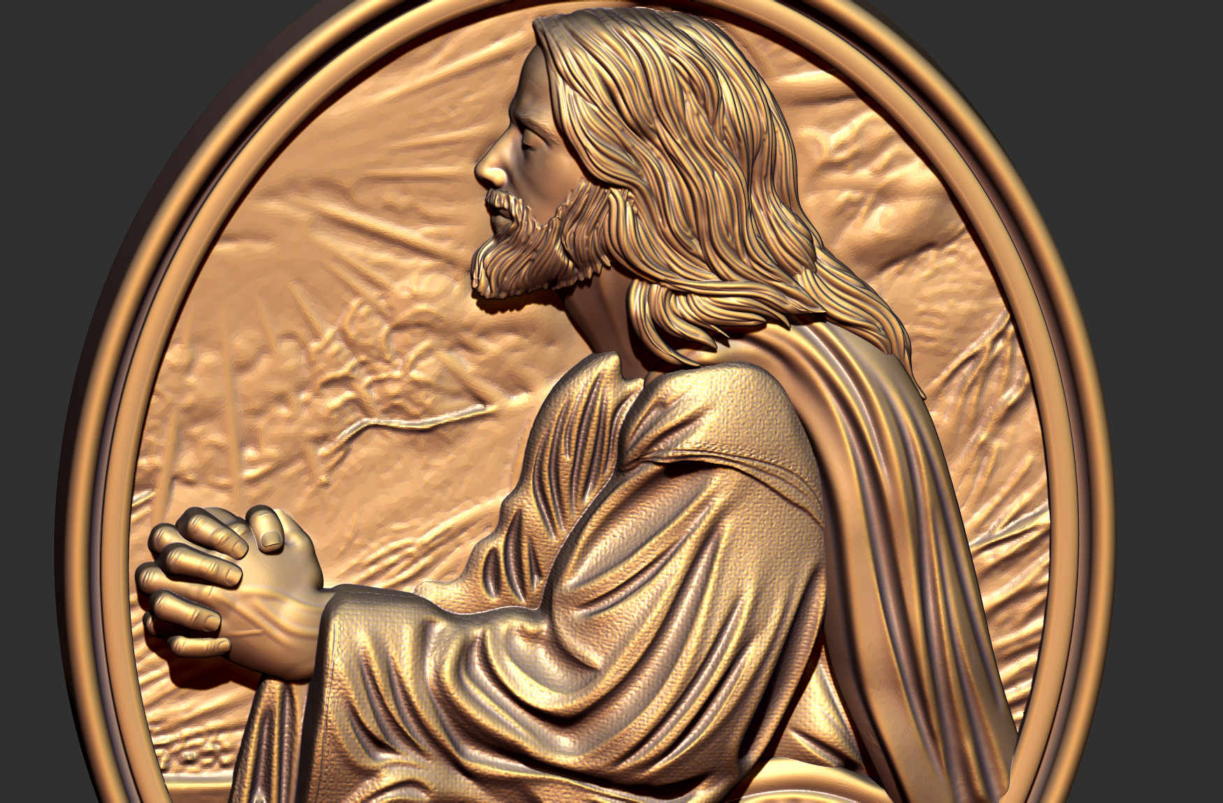Jesus Praying in Gethsemane 3D print model_7