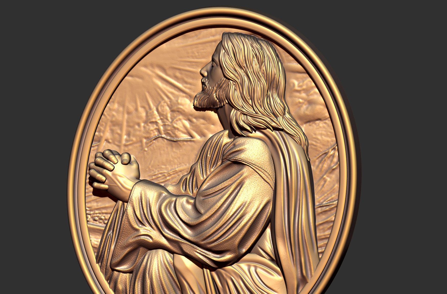Jesus Praying in Gethsemane 3D print model_9