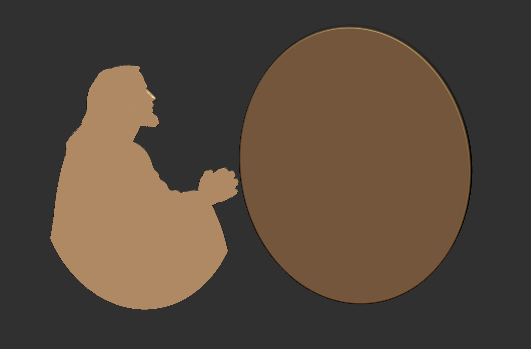 Jesus Praying in Gethsemane 3D print model_4