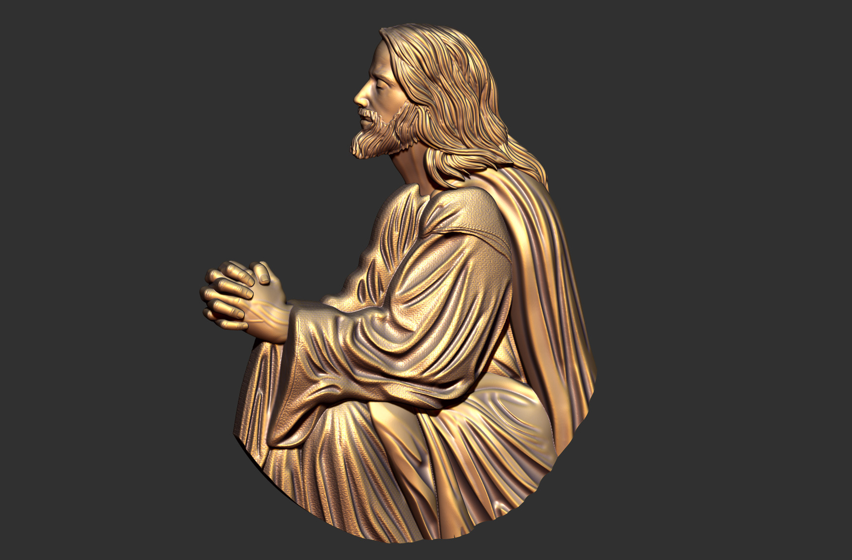 Jesus Praying in Gethsemane 3D print model_5