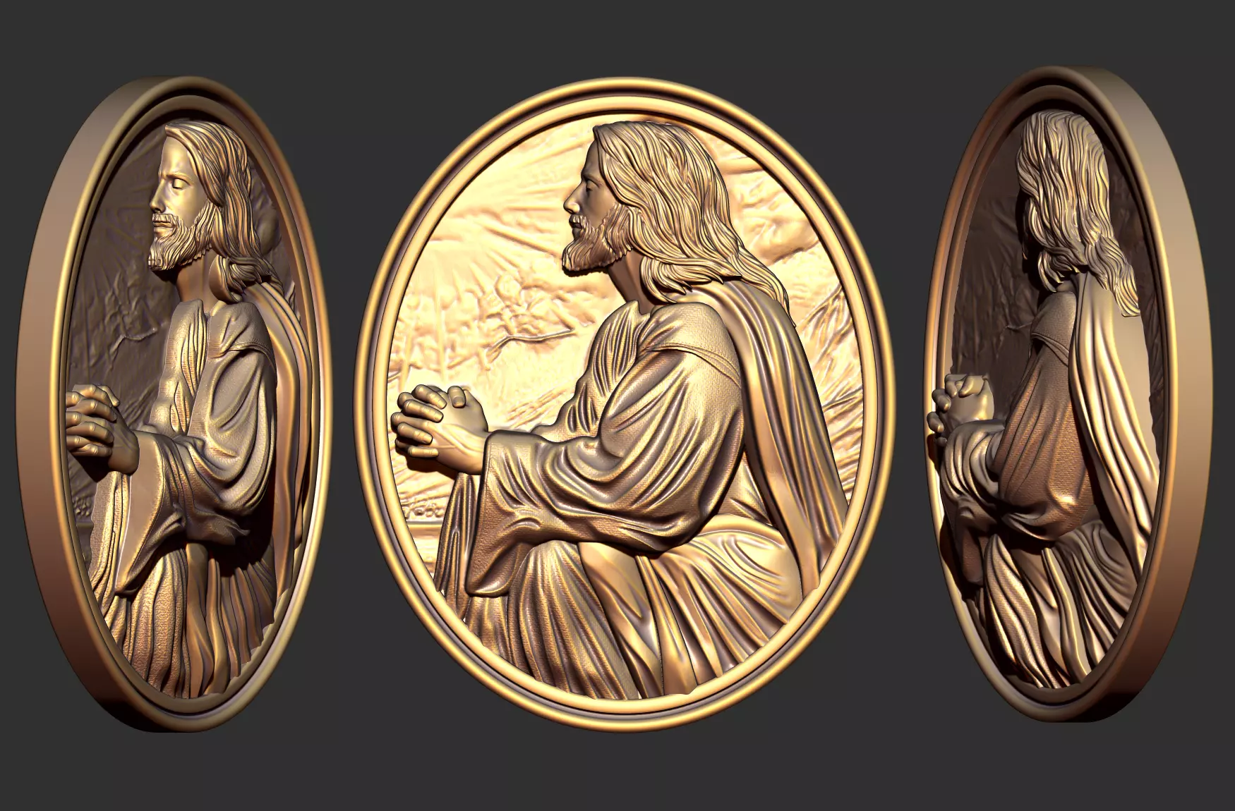 Jesus Praying in Gethsemane 3D print model_0