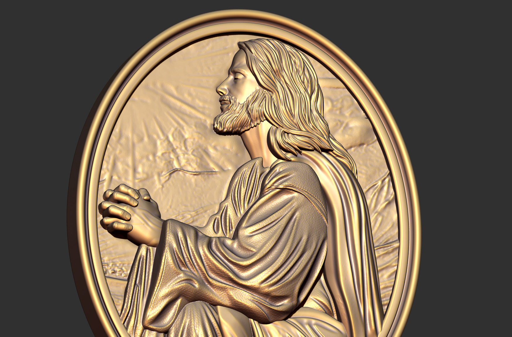 Jesus Praying in Gethsemane 3D print model_8