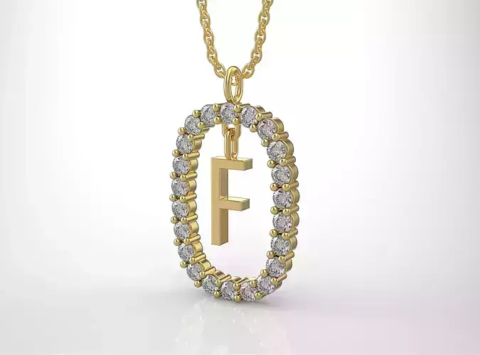 Pendant Letter F 3D print model