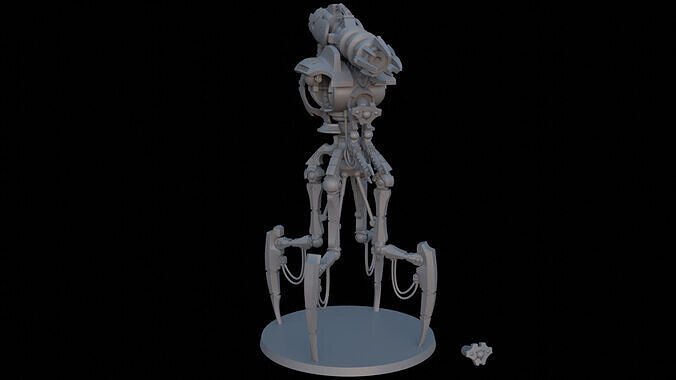 Spider walker with big gun 3D print model
