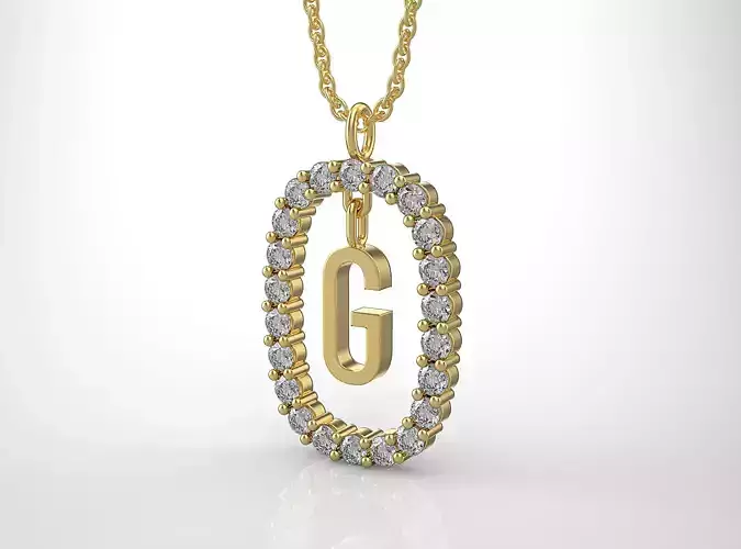 Pendant Letter G 3D print model