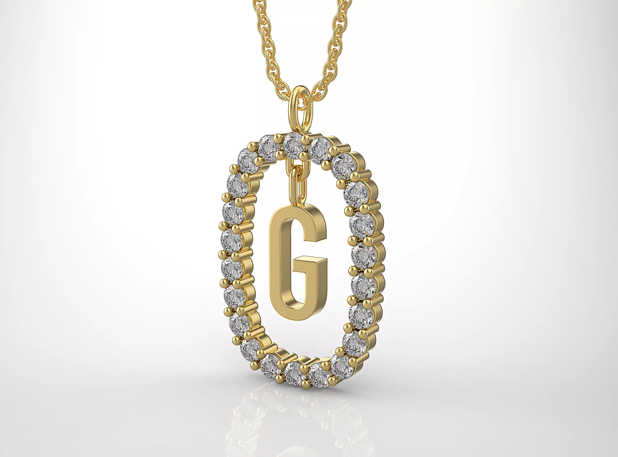 Pendant Letter G 3D print model_0