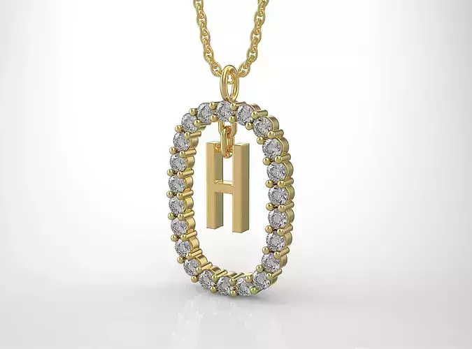 Pendant Letter H 3D print model
