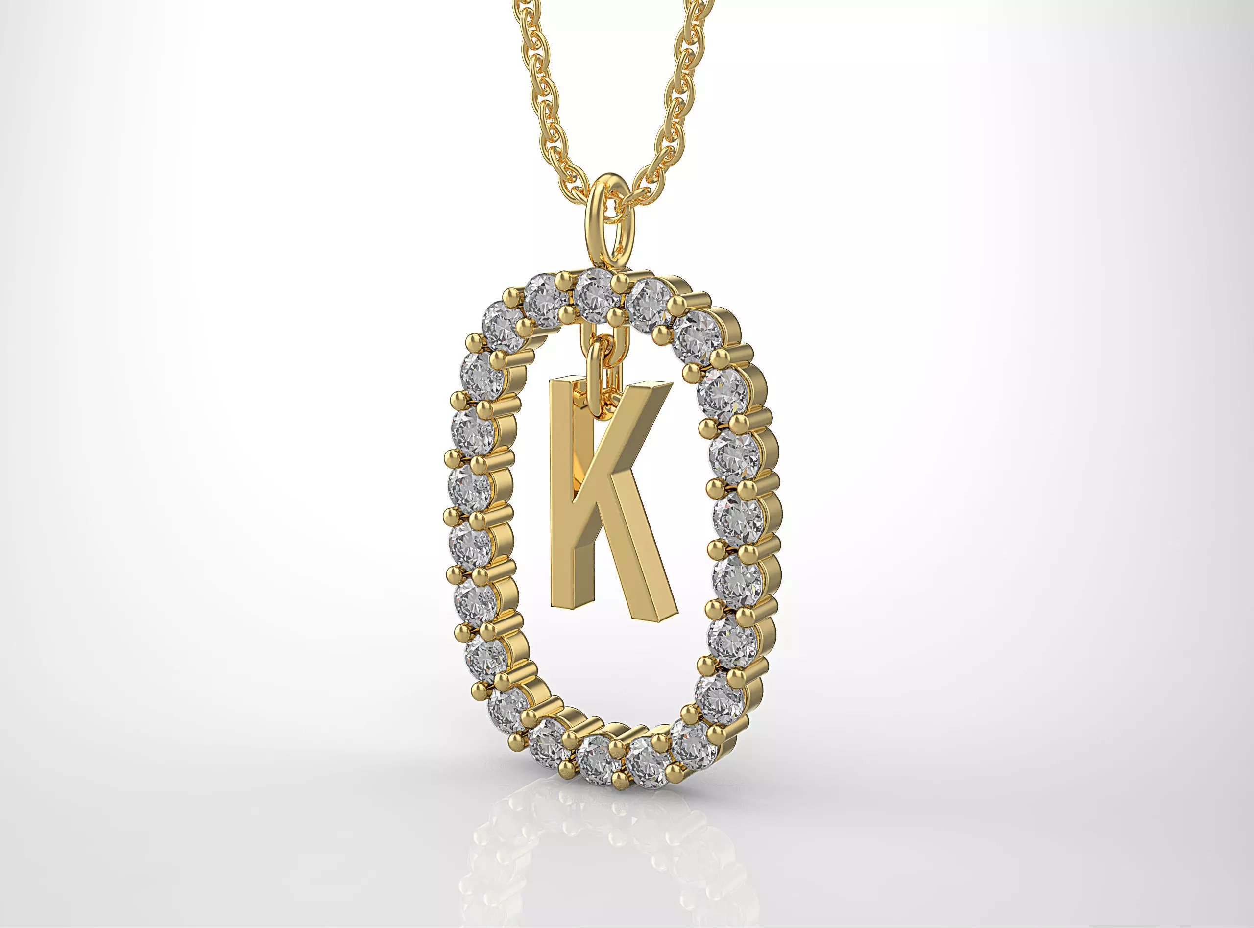 Pendant Letter K 3D print model_0
