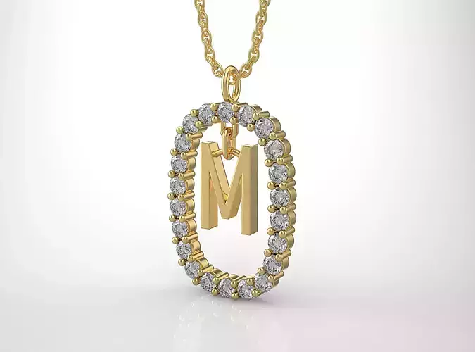 Pendant Letter M 3D print model