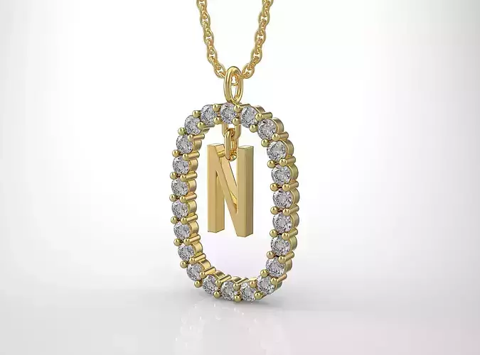 Pendant Letter N 3D print model