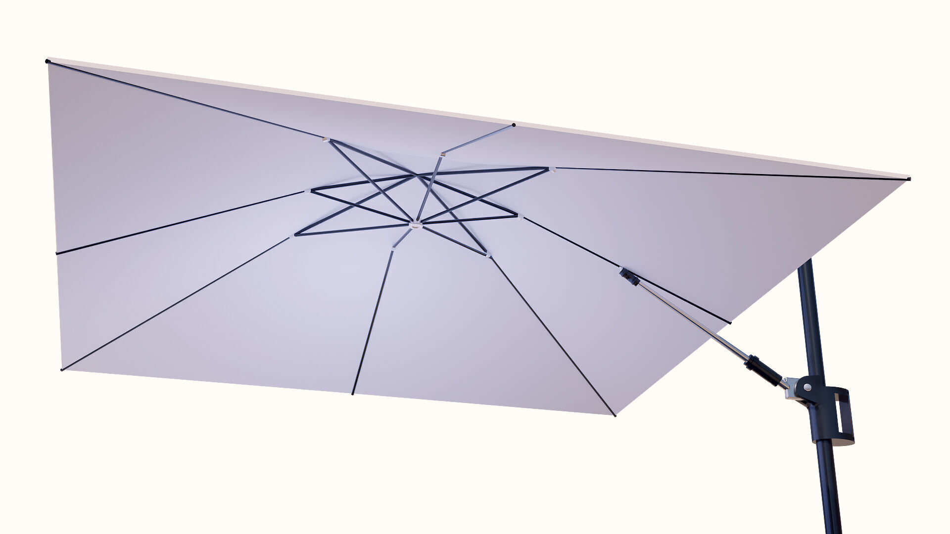 Sun lounger and parasol for relaxation 3D model_3