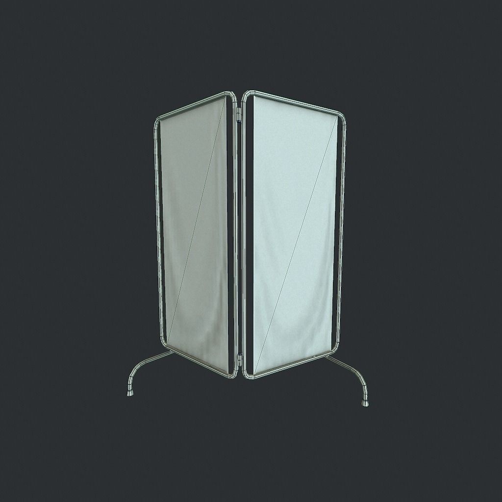 Old Medical Paravan Low-poly 3D model_6
