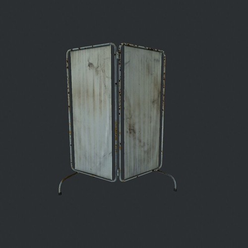 Old Medical Paravan Low-poly 3D model