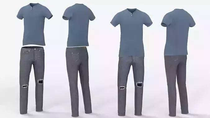 Men Outfit jeans Pant and  blue T shirt