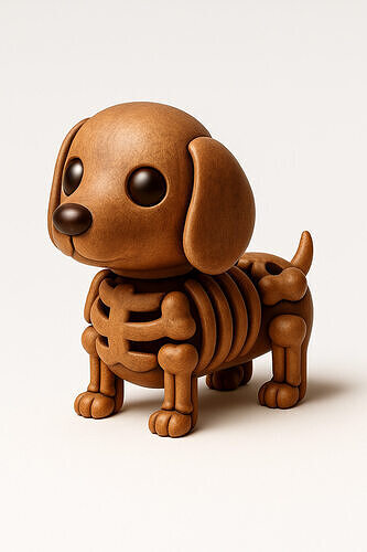 Woody Dog Minimalist Skeletal toy 3D print model