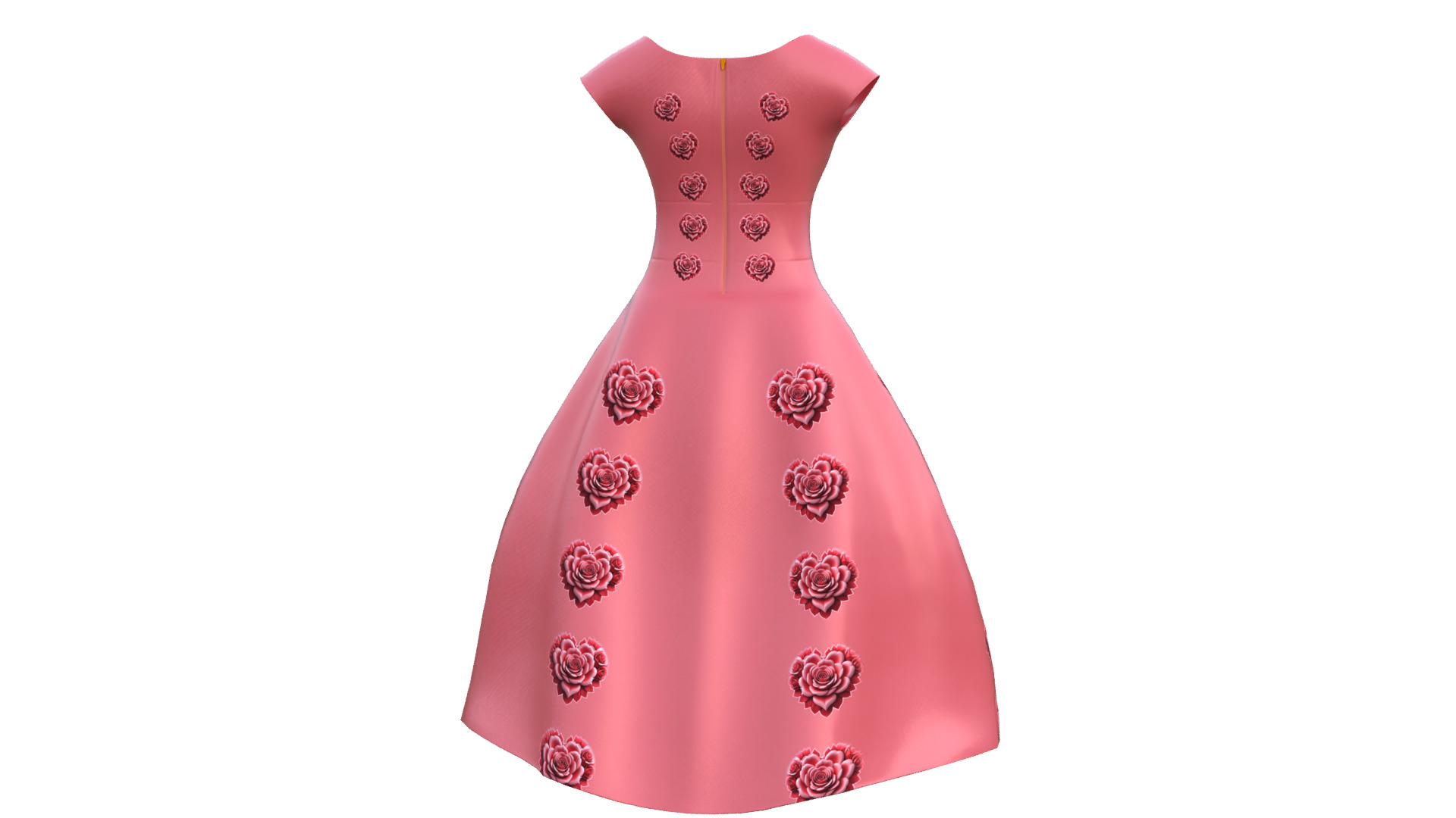 Low Poly Red Vintage Dress Low-poly 3D model_28