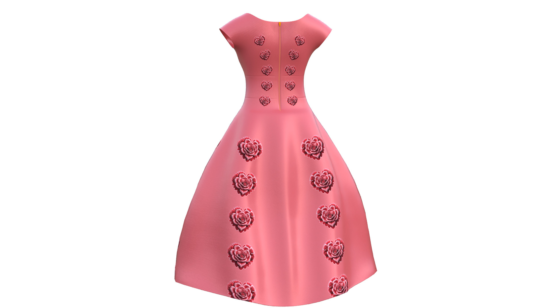 Low Poly Red Vintage Dress Low-poly 3D model_30