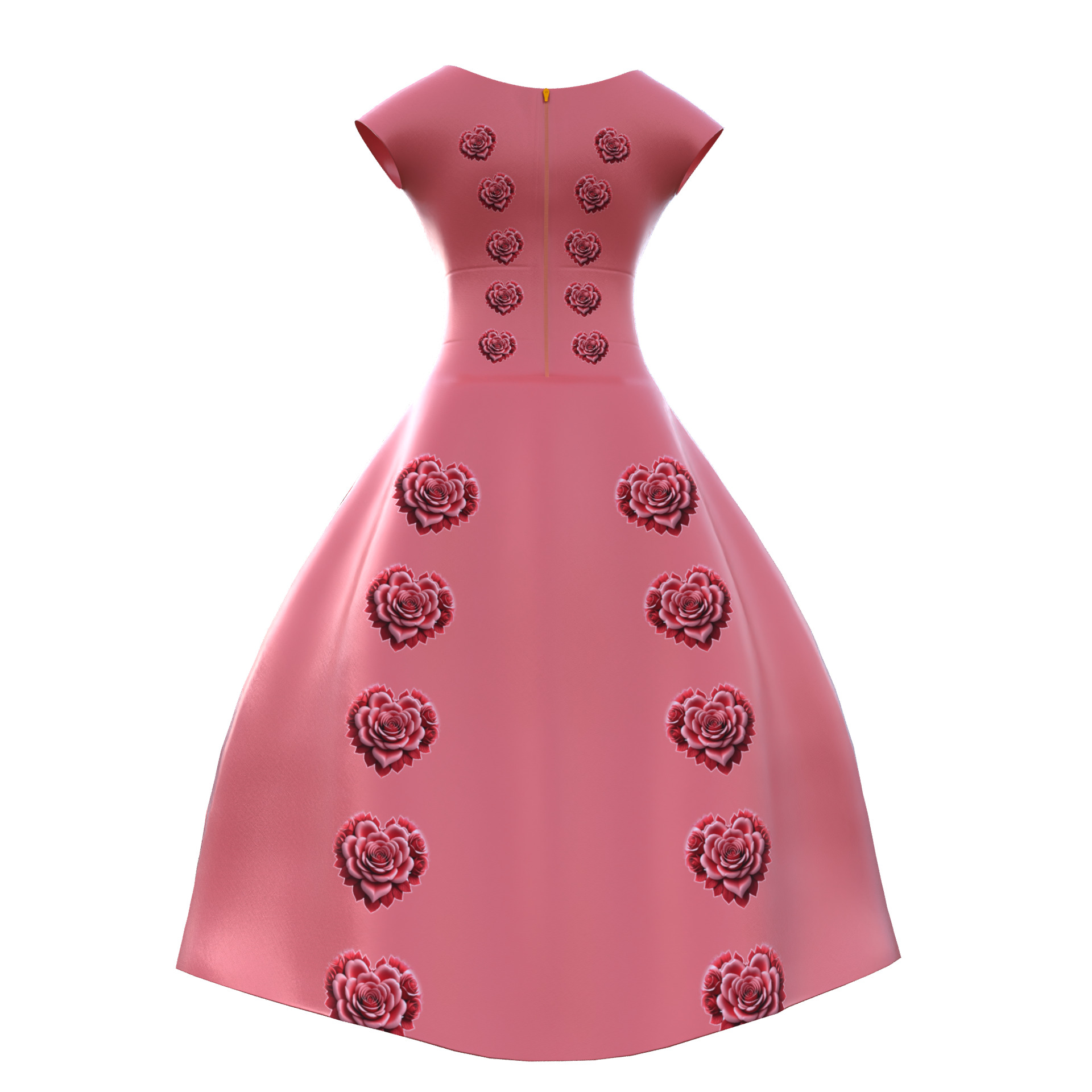 Low Poly Red Vintage Dress Low-poly 3D model_5