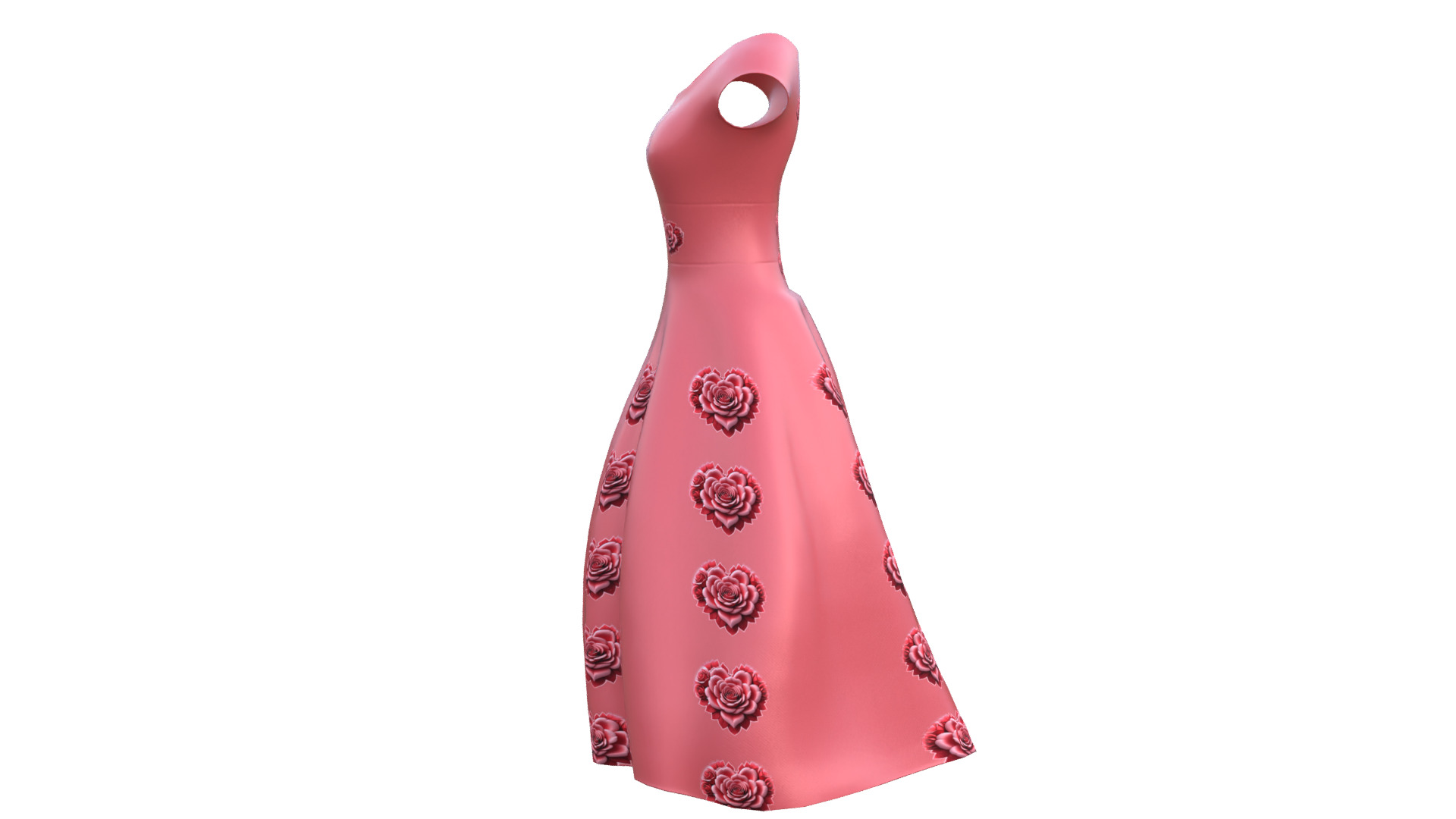 Low Poly Red Vintage Dress Low-poly 3D model_38