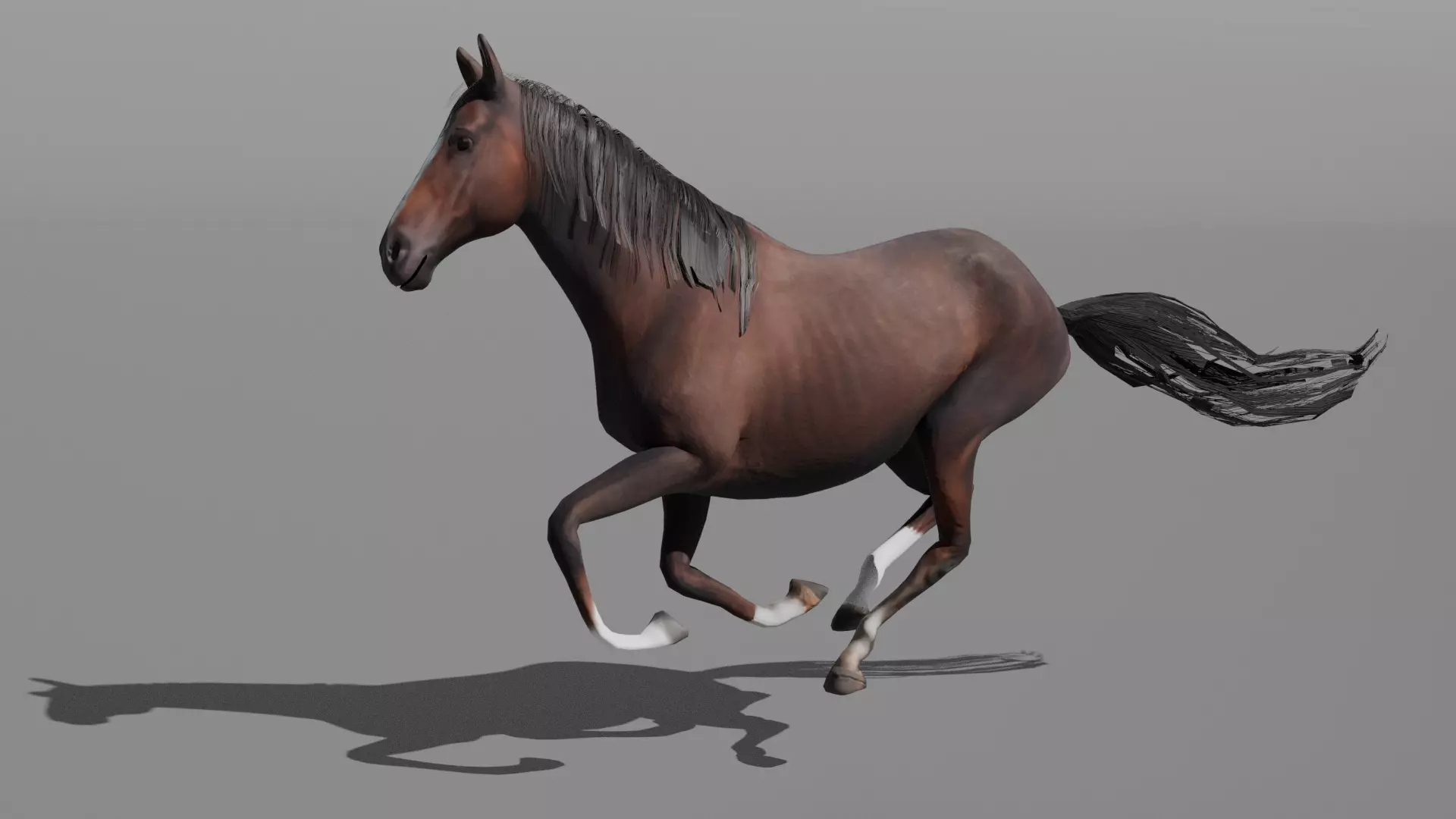 Realistic Rigged and Animated 3D Horse Model Low-poly 3D model_0