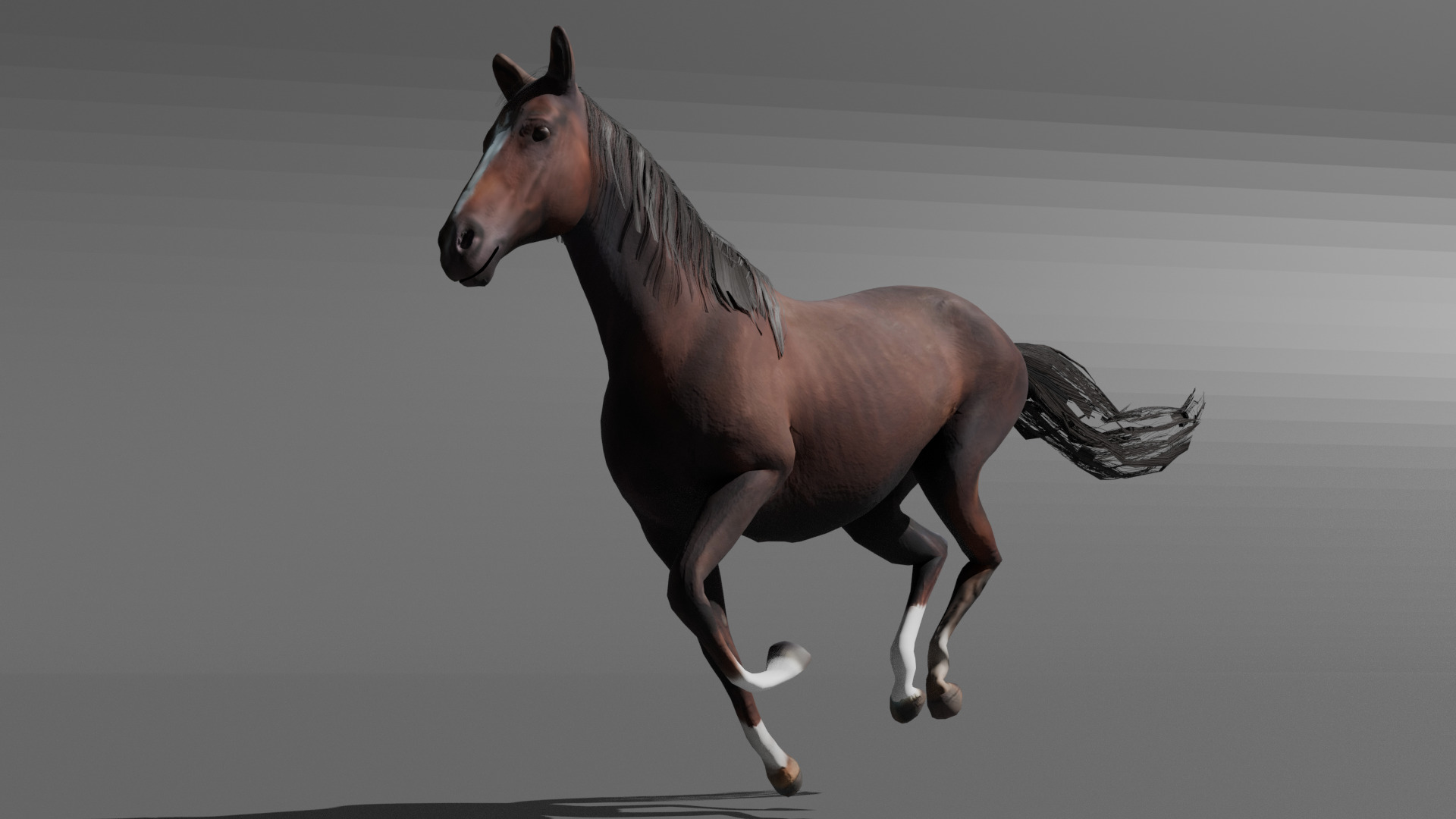 Realistic Rigged and Animated 3D Horse Model Low-poly 3D model_3